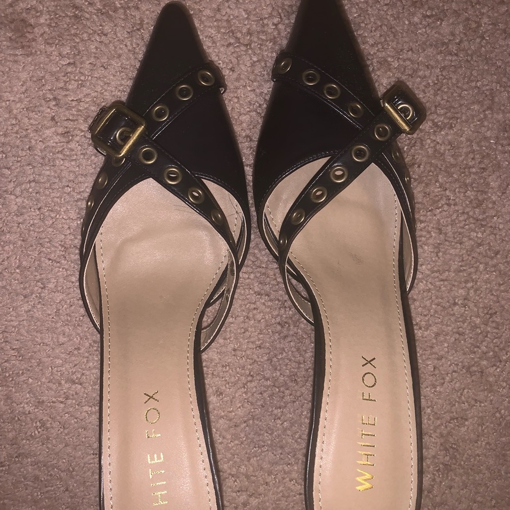 White Fox Boutique Maxine Heels Black Pointed Heels
